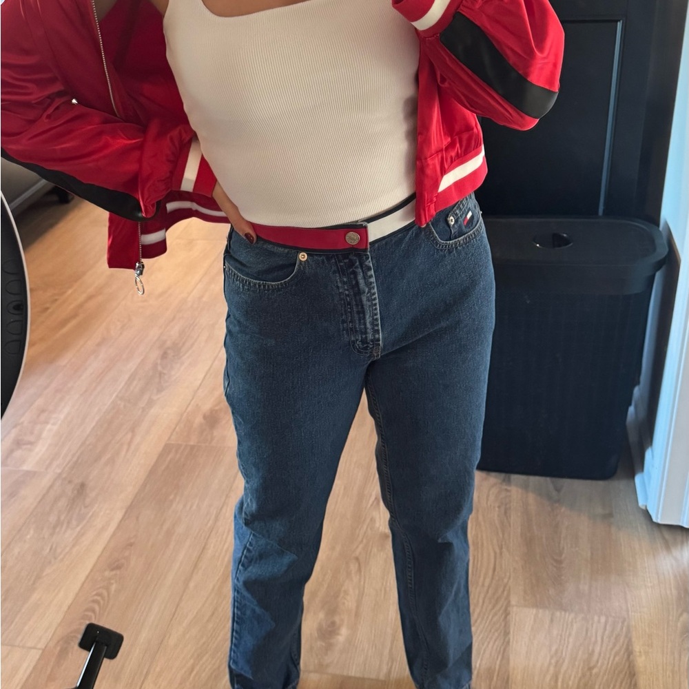 Tommy Hilfiger Women's Blue Jeans with Red Accent